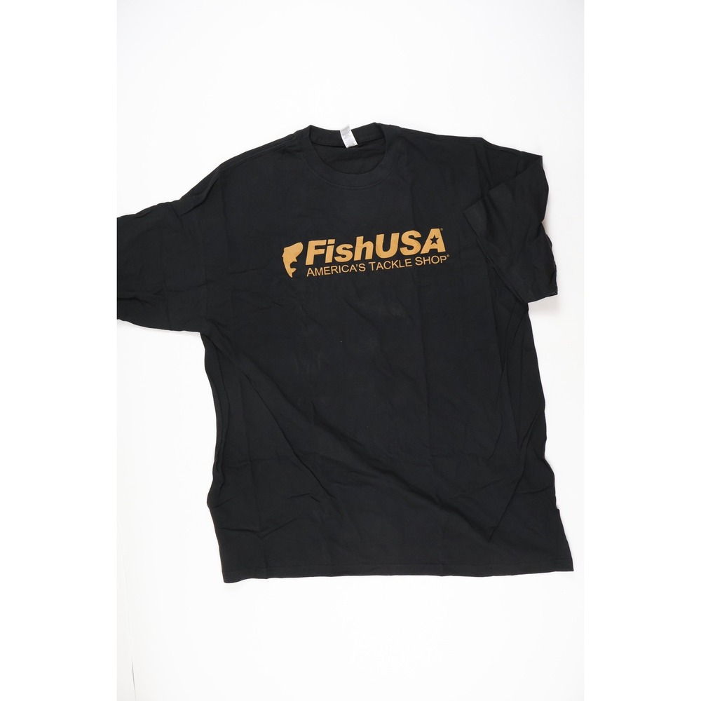 FishUSA T-Shirt America's Tackle Shop Black Graphic XXL Cotton NEW